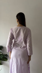 Asma — Purple Cotton Chikankari Stitched Kurti — detail 13