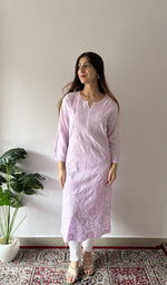 Purple cotton, front of the kurta