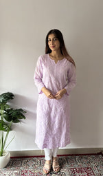 Chikankari stitches in close up