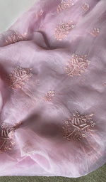 Gala and front placket, fine do taar and teen taar chikankari