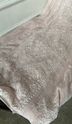 Gala and front placket, fine front and back chikankari anarkali with haath ki jaali