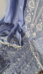Hem and border of the blue dupatta