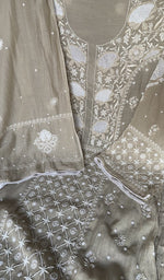 Beige pure mul chanderi dupatta with scattered motifs