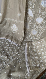 Gala and neckline, fine chikankari with beads