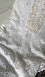 Load image into Gallery viewer, Do taar and teen taar chikankari in close view