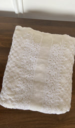 Folded white silk georgette kurta fabric, second view