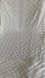 White silk georgette laid flat on the table