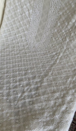 Close view of the white kurta fabric