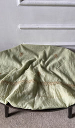 Bottom fabric draped over the stool
