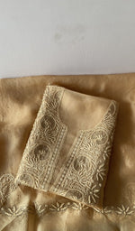 Gala and neckline of the beige kurta
