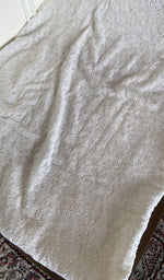 White silk georgette kurta, close view of the embroidery