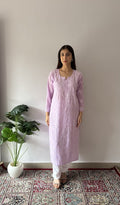 Aparna — Purple Cotton Chikankari Stitched Kurti