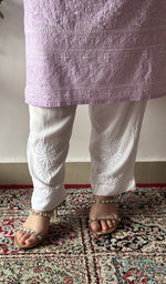 Aparna — Purple Cotton Chikankari Stitched Kurti — detail 12