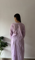 Aparna — Purple Cotton Chikankari Stitched Kurti — detail 13