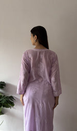 Aparna — Purple Cotton Chikankari Stitched Kurti — detail 14