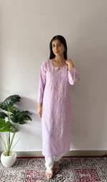 Purple cotton, front of the kurta