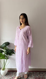 Chikankari stitches in close up
