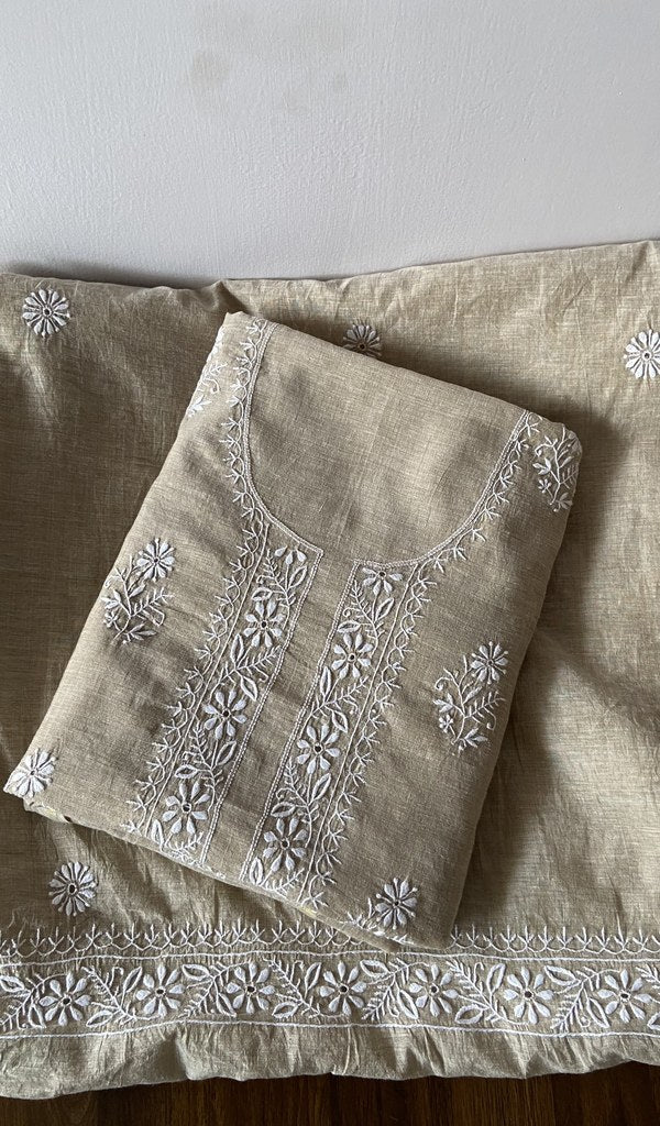 Sage Cotton Chikankari 2 Pc Unstitched Suit Set