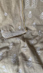Gala and front placket, fine do taar and teen taar chikankari