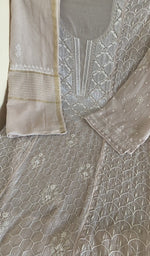 Ivory mul chanderi laid flat on the table