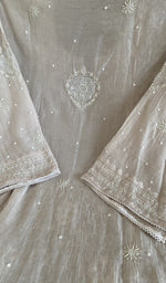 Close view of the ivory kurta fabric