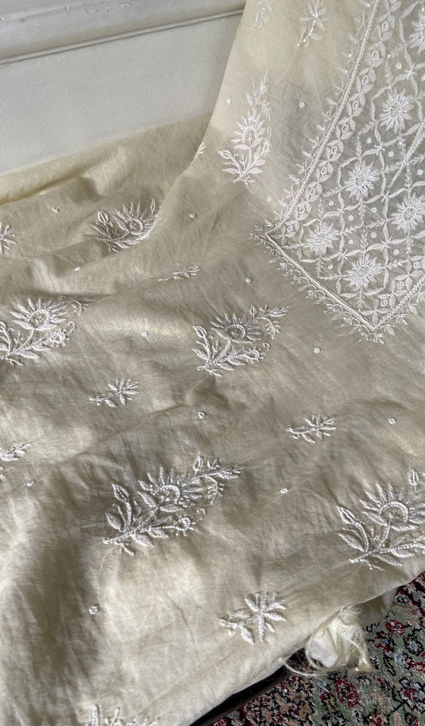 fine chikankari across the kurta