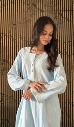 Blue kurti, worn by the model