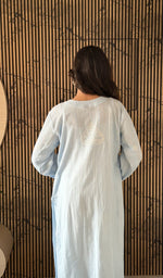 Blue kurti, close view