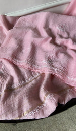 border and hem of the pink kurta piece