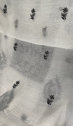 Load image into Gallery viewer, dupatta chikankari detail, white pure mul chanderi