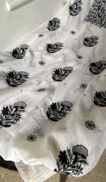 Gala and front placket, fine chikankari with beads cutdana and sequins