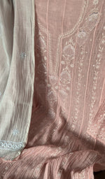 Fine front and back chikankari anarkali across the body of the kurta piece