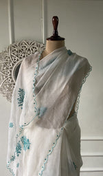 close up of the stitches on the body of the saree