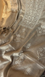 Close view of the beige kurta fabric