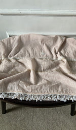Bottom fabric draped over the stool