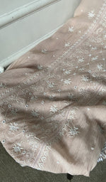 Gala and front placket, fine do taar and teen taar chikankari with haath ki jaali