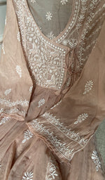 do taar and teen taar chikankari with haath ki jaali on semi across the body of the kurta