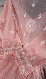 Load image into Gallery viewer, dupatta chikankari detail, pink pure mul chanderi