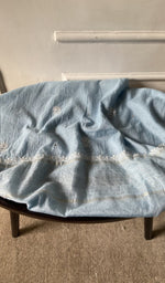 bottom laid out, blue pure mul chanderi