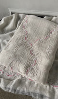 Najwa — Pink Pure Mul Chanderi Chikankari 2 Pc Unstitched Angarkha Suit Set