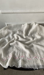 Bottom fabric draped over the stool