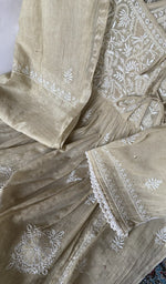 Gala and neckline, angarkha style with fine do taar and teen taar chikankari