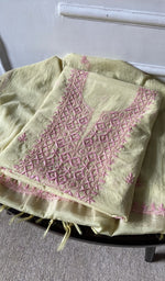 jaali and motif detail, green pure mul chanderi