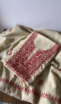 Mira — Cream Pure Mul Chanderi Chikankari 2 Pc Unstitched Suit Set