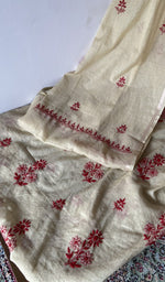 Gala and front placket, fine chikankari