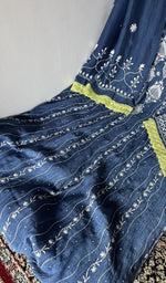 Close look at the fine front and back jaaldar chikankari anarkali