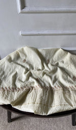 bottom laid out, off white pure mul chanderi