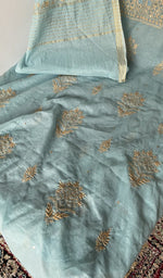 Gala and front placket, do taar and teen taar chikankari
