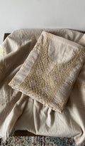Zia m — Ivory Pure Mul Chanderi Chikankari 3 Pc Unstitched Suit Set