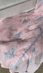 Gala and front placket, do taar and teen taar chikankari with haath ki jaali on semi